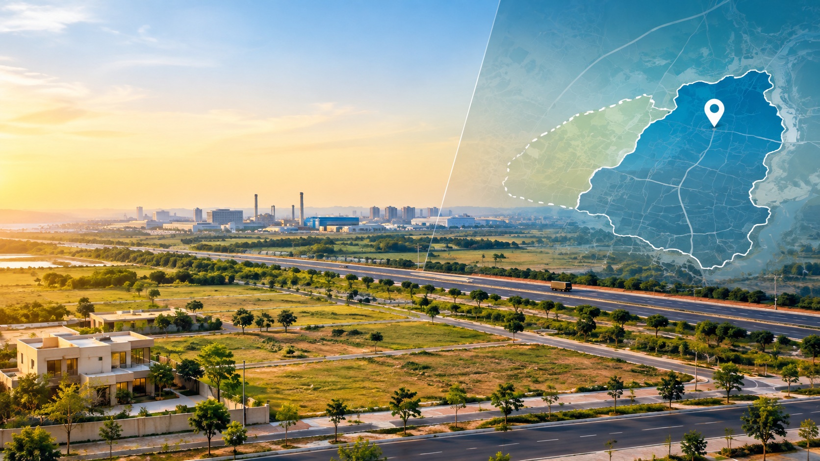 Golden-Hour Development Map Vista - Dholera Estates 1
